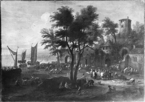 Fish Market near a Coast Town, , Mathys Schoevaerdts