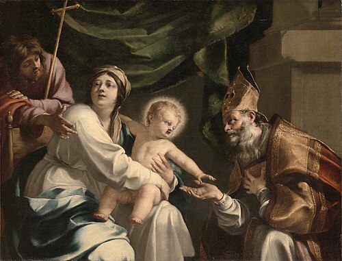 La Vierge à l'Enfant avec un évêque et saint Jacques, 1640, Jacques Blanchard