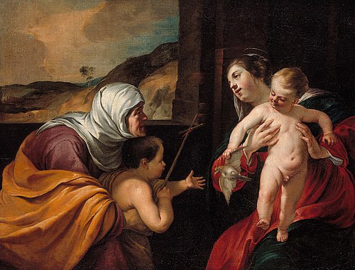 Virgin and Child with Saint Elizabeth and the Infant Saint John the Baptist, 1628, Jacques Blanchard