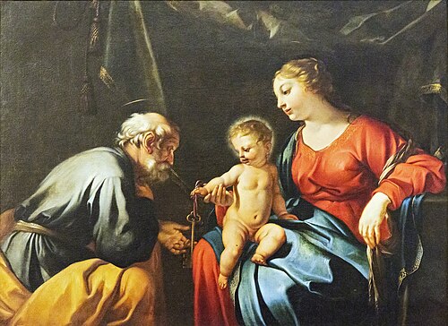 Vierge à l'Enfant remettant les clefs à Saint-Pierre, 1628, Jacques Blanchard