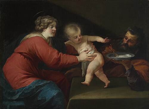 La sainte famille à la bouillie, 1630, Jacques Blanchard