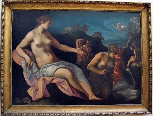 Léda et ses nymphes, 1550, Toussaint Dubreuil