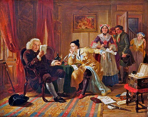 Dr Johnson Perusing the Manuscript of 'The Vicar of Wakefield', 1857, Edward Matthew Ward