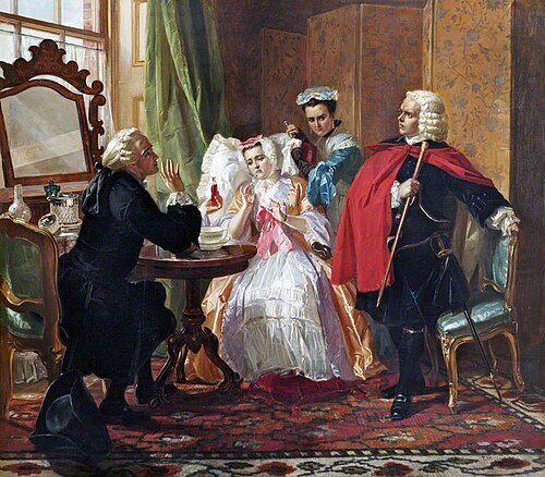 Dr Goldsmith and the Apothecary, 1871, Edward Matthew Ward