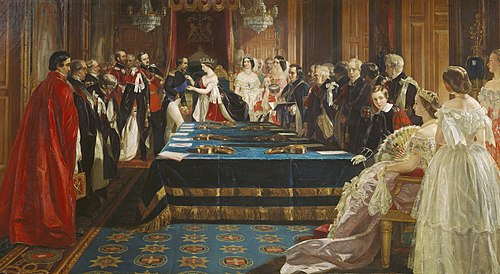 The Investiture of Napoleon III with the Order of the Garter, 18 April 1855, 1860, Edward Matthew Ward