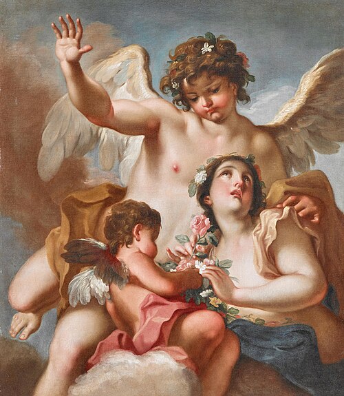 Zephyrus, Flora and Cupid, 1650, Antonio Balestra