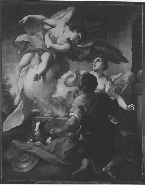 Ein Engel verheisst der Frau des Manoah einen Sohn, 1715, Antonio Balestra