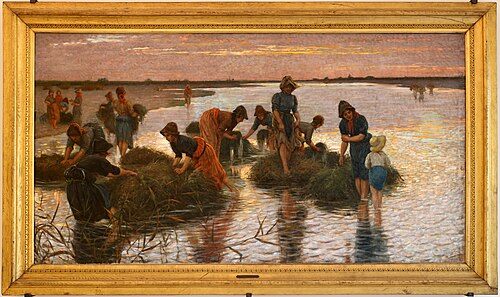 The wheatgrass gatherers on the river, 1896, Niccolò Cannicci