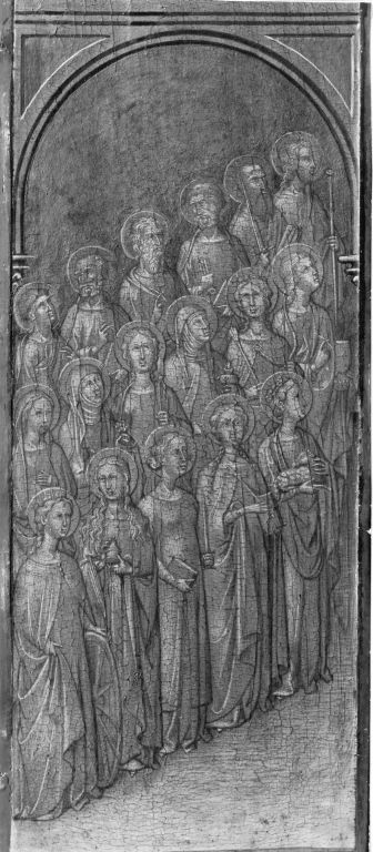 Zwei Reihen weibliche Heilige und Apostel, 1387, Niccolò di Buonaccorso