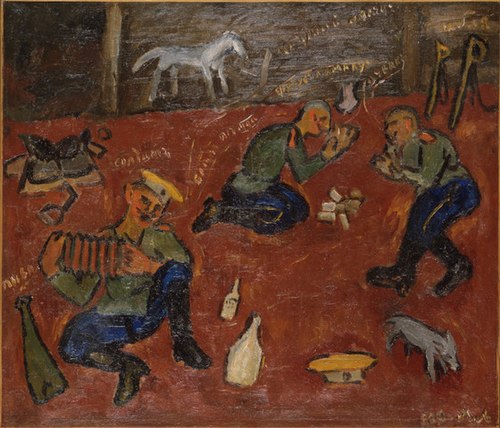 Dancing Soldiers, 1910, Mikhail Larionov