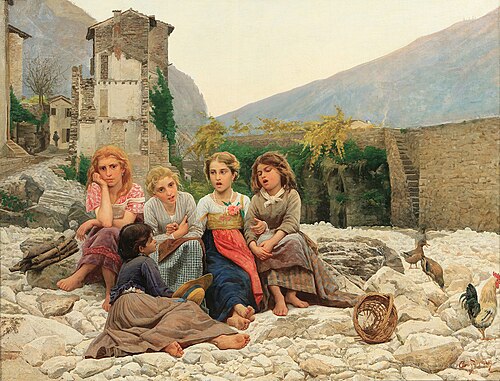Filles qui chantent dans la vallée., 1878, Noè Bordignon