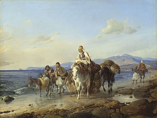 Griechische Landleute am Meeresstrand, 1838, Peter von Hess