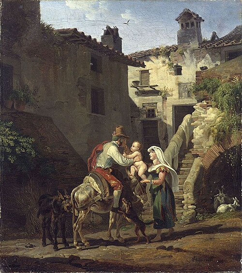 Bauernfamilie in Tivoli, 1820, Peter von Hess