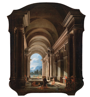 View of an antique palace, 1689, Paolo Gerolamo Piola