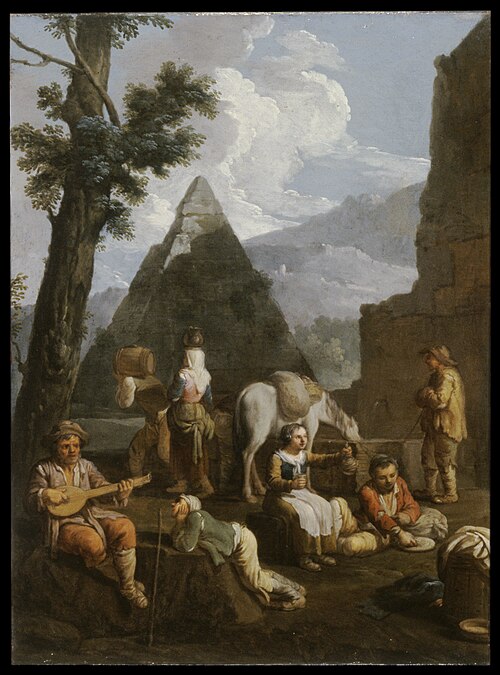 Peasants near Roman Ruins, 1760, Paolo Monaldi