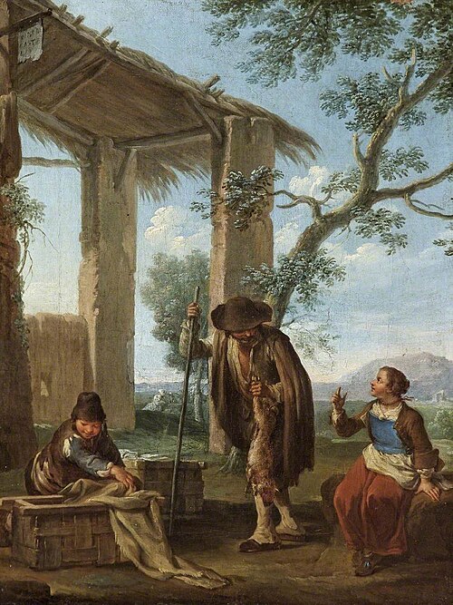 Peasants by a Shelter: Coney Catchers, 1774, Paolo Monaldi