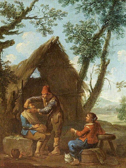 A Peasant being Shaved, 1750, Paolo Monaldi
