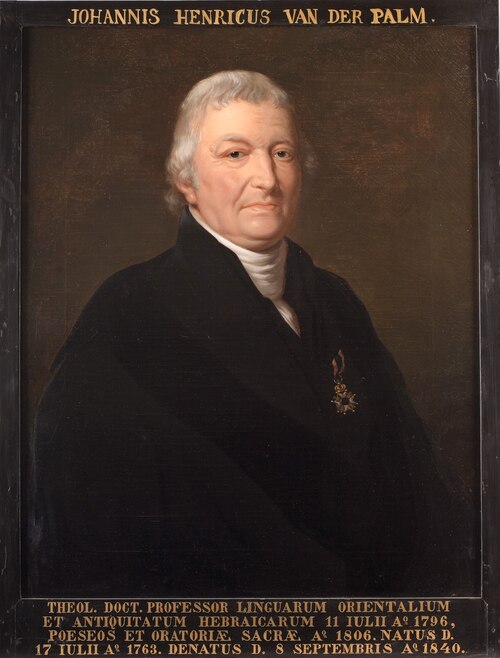 Portret van Johan Hendrik van der Palm, hoogleraar Oosterse Talen en Hebreeuwse Oudheden te Leiden, 1801, Charles Howard Hodges