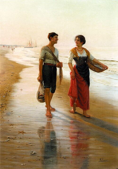 On the shoreline, 1910, Pasquale Celommi
