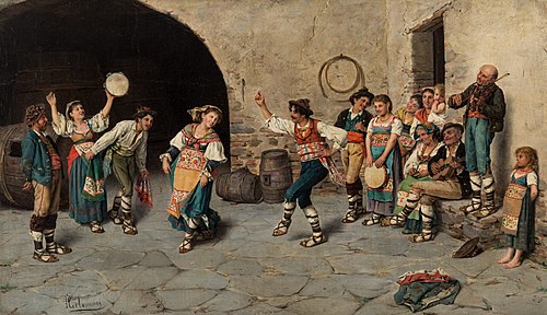 The peasant dance, 1878, Pasquale Celommi