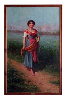Nel campo di lino, 1880, Pasquale Celommi