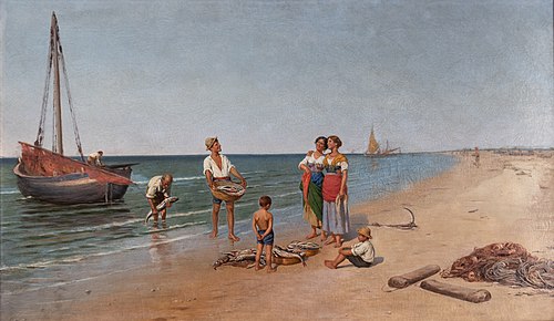 Ritorno dalla pesca, 1928, Pasquale Celommi