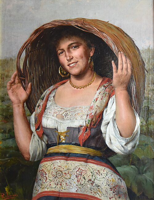 Ragazza con canestro, 1888, Pasquale Celommi