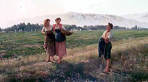 Incontro nei campi, 1910, Pasquale Celommi