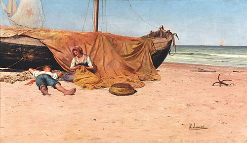 Meriggio in riva al mare, 1900, Pasquale Celommi