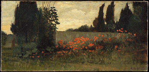 Cypress and Poppies, 1880, Elihu Vedder