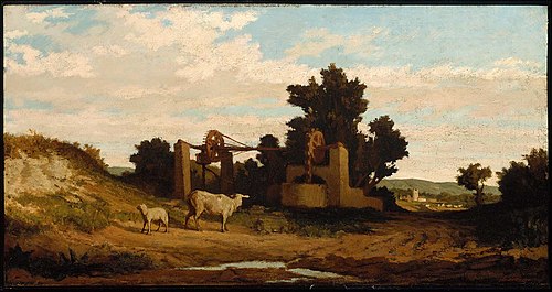 Landscape with Sheep and Old Well, 1857, Elihu Vedder