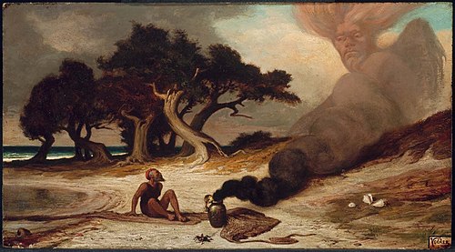 Fisherman and the Genie, 1863, Elihu Vedder