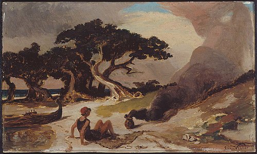 Fisherman and the Genie (Sketch), 1863, Elihu Vedder