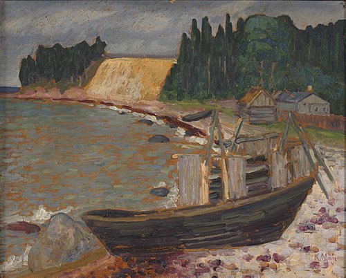 Rannamotiiv lodjaga, 1913, Konrad Mägi