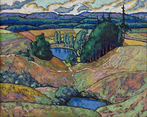 Võrumaa maastik. Valgjärv, 1916, Konrad Mägi