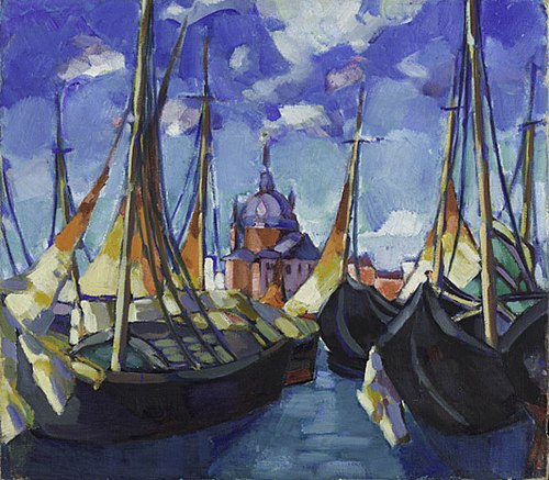 Veneetsia (Laevad Veneetsias), 1922, Konrad Mägi