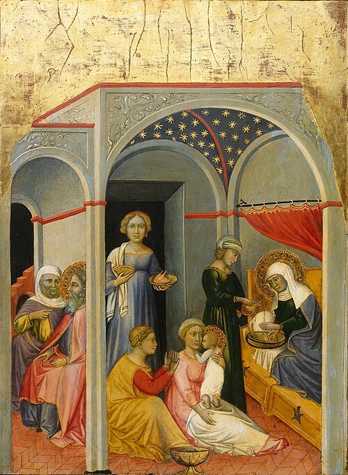 The Nativity of the Virgin, 1400, Andrea di Bartolo