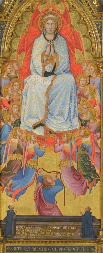The Assumption of the Virgin with St. Thomas and Two Donors (Ser Palamedes and his Son Matthew), 1390, Andrea di Bartolo