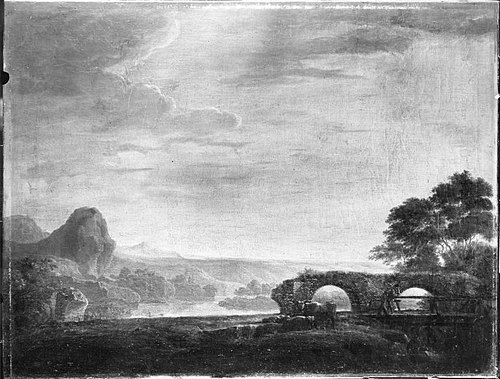 Landschaft mit Brückenruine, 1782, Philippe Le Clerc