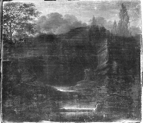 Grabdenkmal in einer Waldschlucht, 1785, Philippe Le Clerc