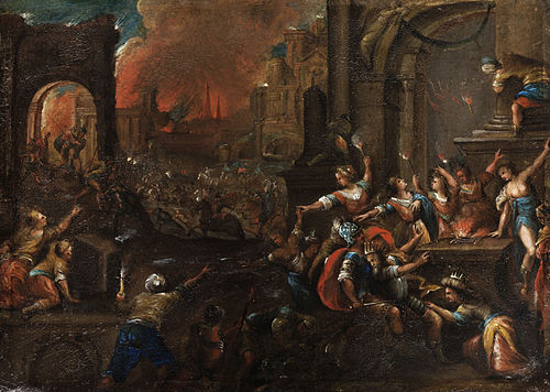 The Fire of Troy, 1650, Pieter Schoubroeck