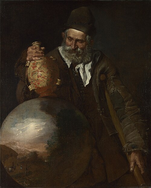 An Old Man holding a Pilgrim-Bottle, 1654, Pietro Bellotti