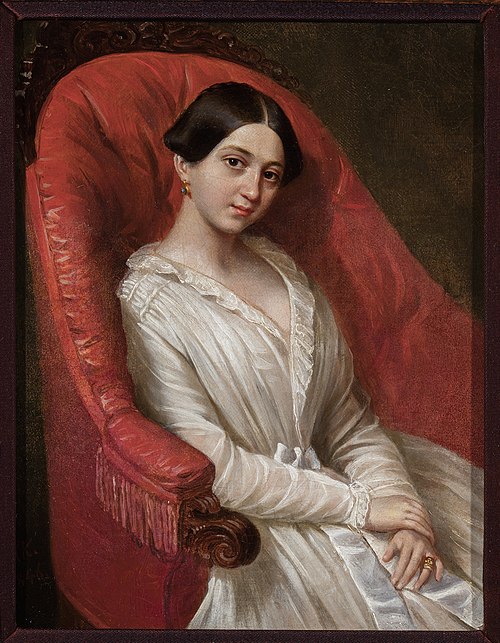 Fille en fauteuil rouge., 1846, Jan Ksawery Kaniewski
