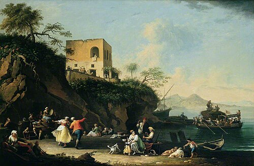 Peasants Merrymaking on the Shore at Posillipo, Italy, 1777, Pietro Fabris