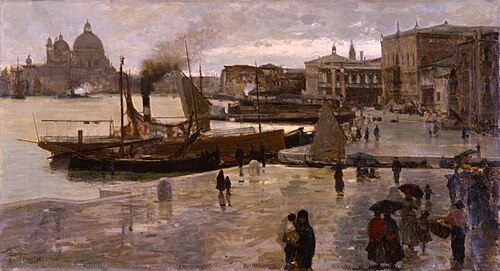 La Riva degli Schiavoni a Venezia, 1900, Pietro Fragiacomo