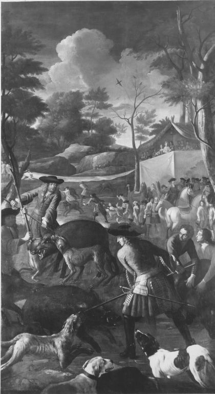 Kurfürst Max Emanuel auf Wildschweinjagd, 1679, Giovanni Battista Curlando