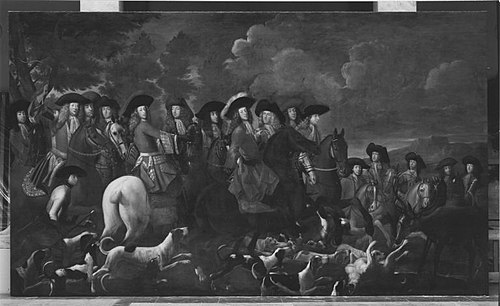 Kurfürst Max Emanuel auf einer Parforce-Jagd, 1700, Giovanni Battista Curlando