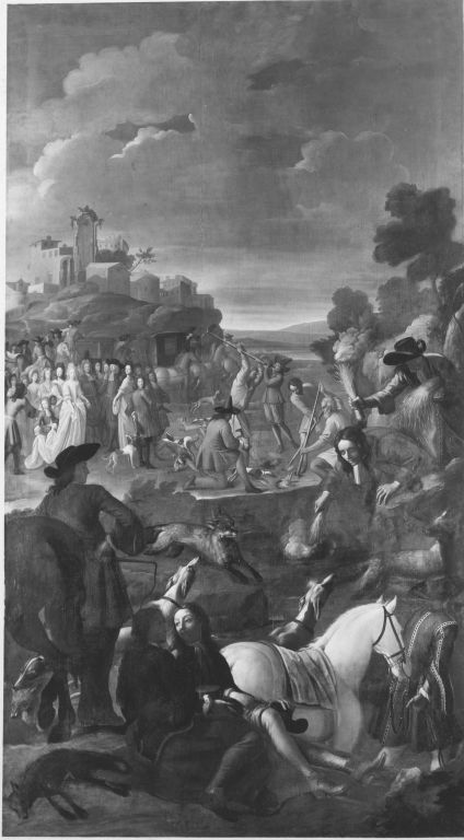 Kurfürst Max Emanuel mit Gefolge auf Fuchsjagd, 1679, Giovanni Battista Curlando