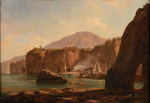 vue du golf de Naples, 1828, Jacques Raymond Brascassat