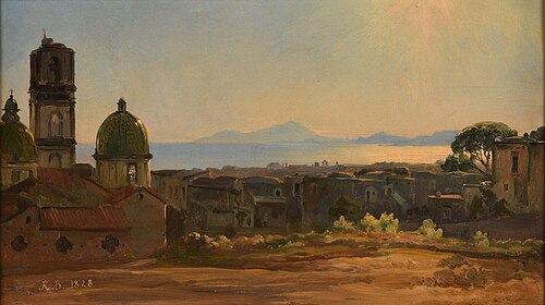 Vue de ville d'Italie, 1828, Jacques Raymond Brascassat